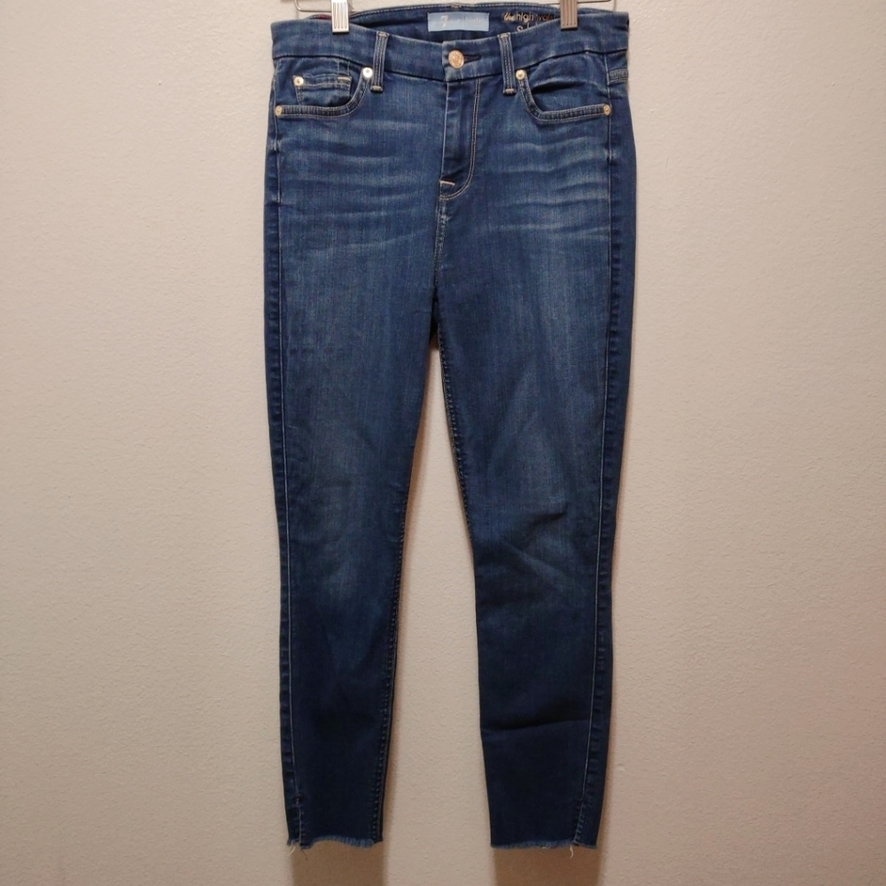 7 For All Mankind High Waist Ankle Skinny Denim Jeans 26
